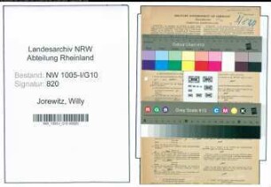 Entnazifizierung Willy Jorewitz , geb. 17.01.1907 (Chauffeur)