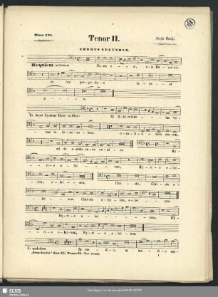 Tenor II. Chorus secundus.