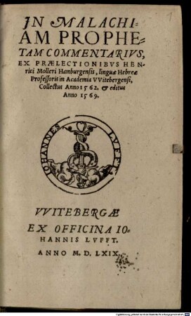 In Malachiam prophetam commentarius