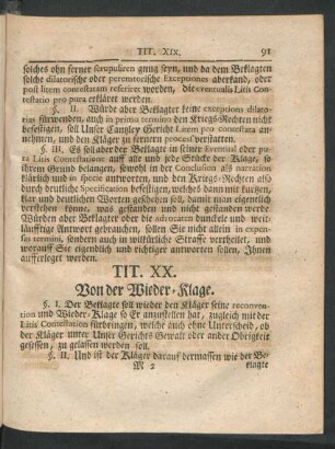 Tit. XX. Von der Wieder-Klage.