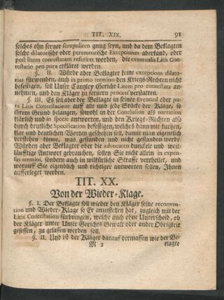 Tit. XX. Von der Wieder-Klage.