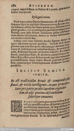 INCIPIT SEMITA SEMITAE.