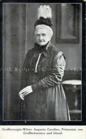 Postkarte zum Tod von Augusta Caroline von Mecklenburg-Strelitz