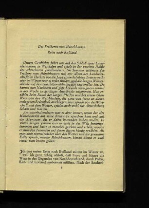 Des Freiherrn von Münchhausen Reise nach Rußland