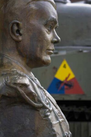 Belgien. Luxembourg. Bastogne. Denkmal fuer General Patton. Ardennen Offensive