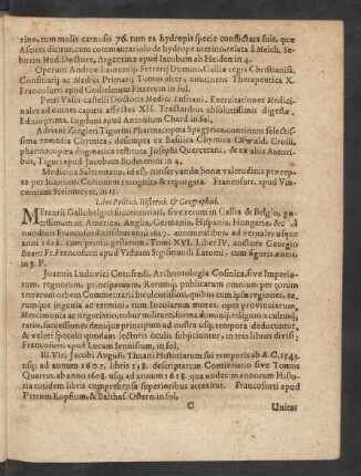 Libri Politici, Historici, & Geographici.
