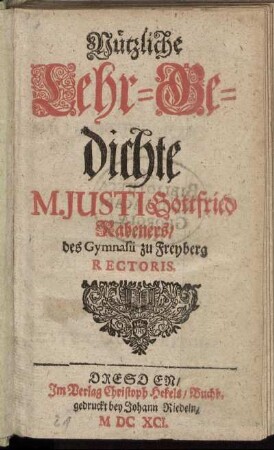 Nützliche Lehr-Gedichte