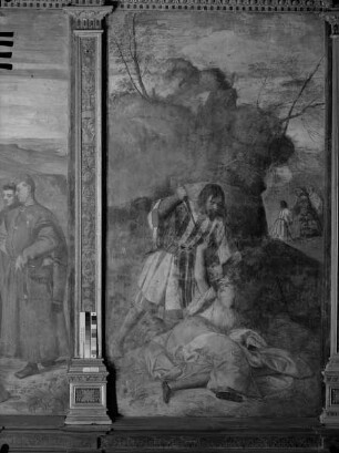 Freskenzyklus mit Darstellungen aus dem Leben des heiligen Antonius — Der heilige Antonius erweckt eine von ihrem Gatten getötete Frau