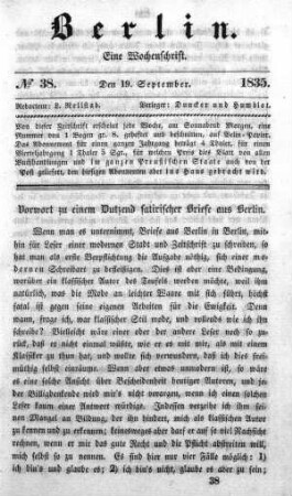 No. 38, 19. September 1835