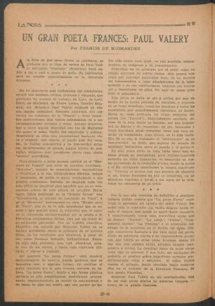Un gran poeta francés: Paul Valery