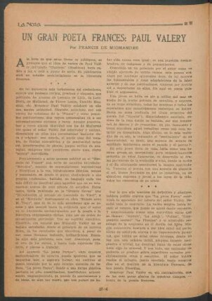 Un gran poeta francés: Paul Valery