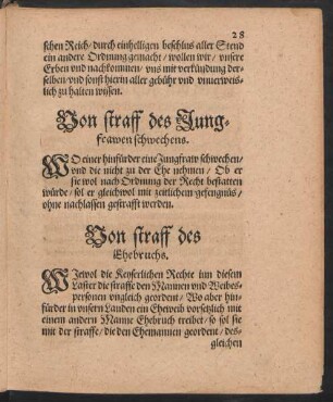 Von straff des Jungfrawen schwechens.