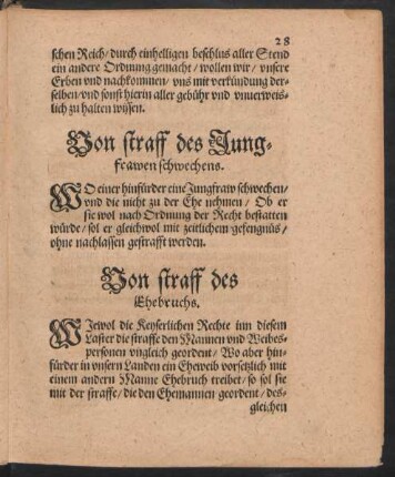 Von straff des Jungfrawen schwechens.