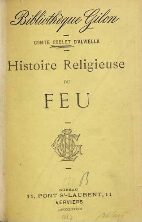 Histoire Religieuse du Feu