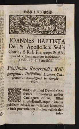 1r-4v, Joannes Baptista Dei & Apostolicae Sedis Gratia, ...