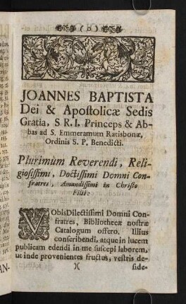 1r-4v, Joannes Baptista Dei & Apostolicae Sedis Gratia, ...