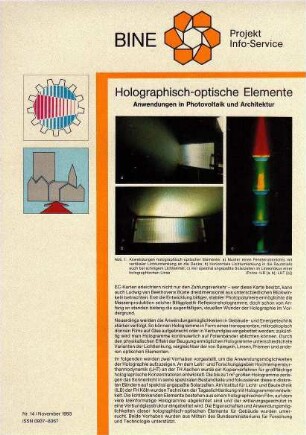 Holographisch-optische Elemente. Anwendung in Photovoltaik und Architektur.