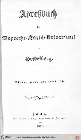 Wintersemester 1858/1859