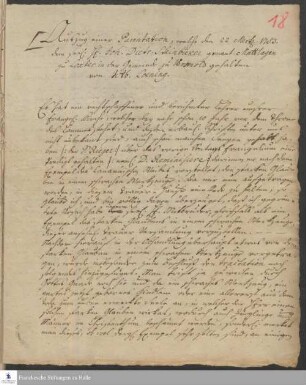 Auszug aus einer Trauerrede auf Johann Dietrich Steinbicker von Johann Anton Clamer Löning.