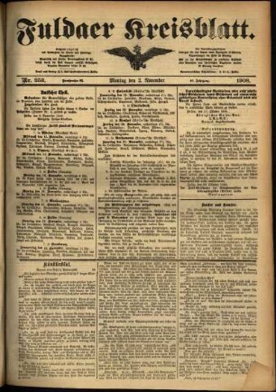 Ausgabe vom Montag, den 02. November 1908.