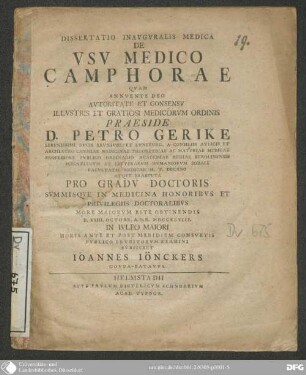 De usu medico Camphorae