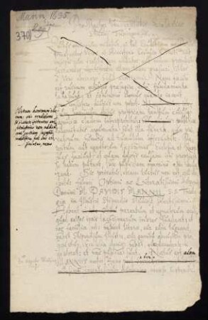Todesanzeige des stud. theol. David Mannius aus Blaubeuren, Sohn des Blaubeurer Ratsherrn David Mann, 1635