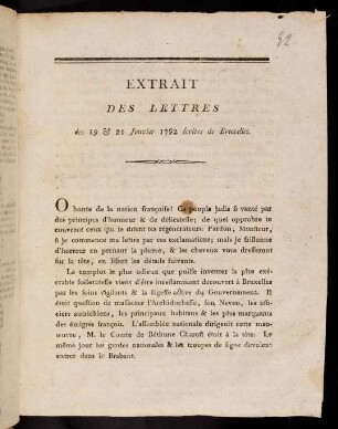 Extrait Des Lettres...