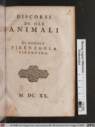 Discorsi De Gli Animali