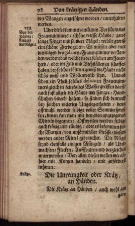 VIII. Von den Händen, Fingern und Nägeln