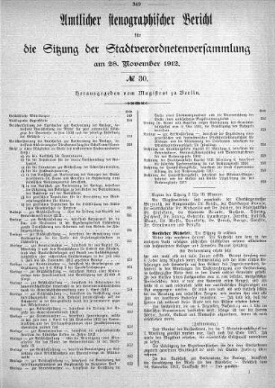 No. 30, 28. November 1912
