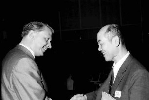 15. Tagung 1965 Physiker; Maikäferrede: Oberbürgermeister Steurer, Hideki Yukawa