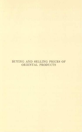Buying and selling prices of oriental products