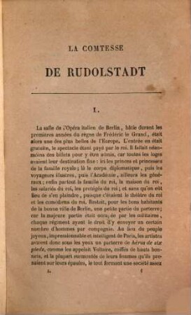 La Comtesse de Rudolstadt, 1