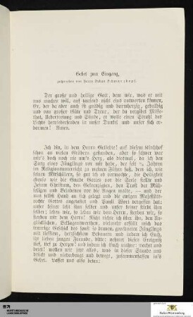 Gebet zum Eingang