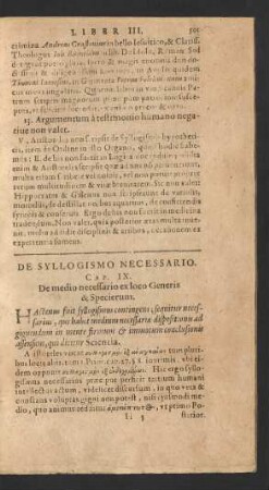 Cap. IX. De medio necessario ex loco Generis & Specierum.