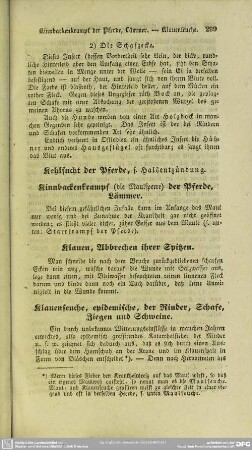 Klauenseuche, epidemische, der Rinder, Schafe, Ziegen und Schweine