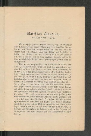 Matthias Claudius.