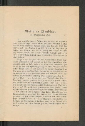 Matthias Claudius.