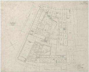 Gsaenger, Gustav; München; Stadtmuseum, Erweiterung - Wettbewerbsplan (Grundriss EG)