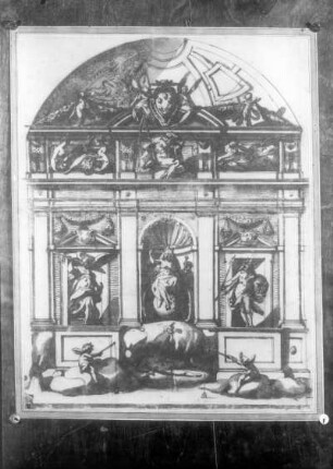 Brunnenentwurf mit Wappen der Medici
