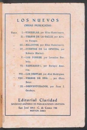 "Los nuevos" - Obras publicadas