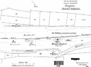 Schopfloch (b Freudenstadt): Empfangsgebäude/Dienstgebäuden Lageplan(Gebäuden,Flurstücke,Gl.-Anlag.)