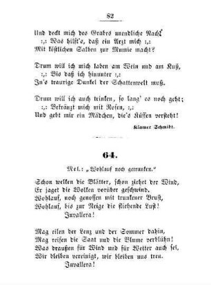 64. Mel.: "Wohlauf noch getrunken"