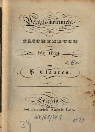 Vergißmeinnicht : ein Taschenbuch. 1824
