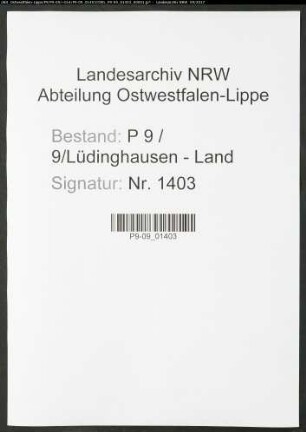 Sterberegister Standesamt Lüdinghausen-Land