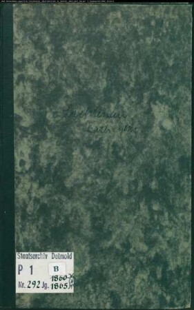 Kirchenbuchduplikat der katholischen Gemeinde Lichtenau, Kreis Büren (GHT 1852-1859). (Gemeinde: Katholische Gemeinde Lichtenau)