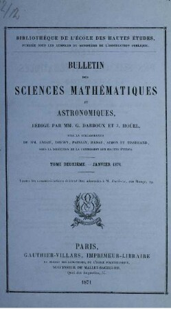 Tome Deuxieme. - Janvier 1871.