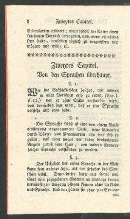 Zweytes Capitel. Von den Sprachen überhaupt