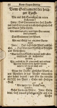 Vom Sacrament der heiligen Tauffe.