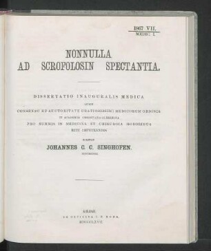 Nonnulla Ad Scrofolosin Spectantia.